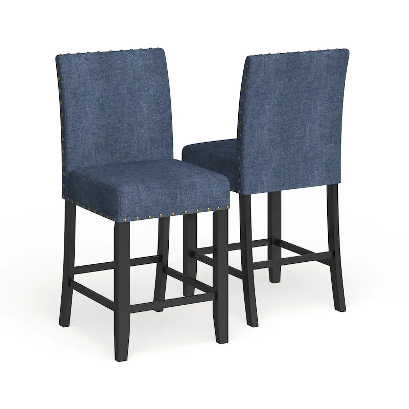 Gallaccio Contemporary 25-inch Fabric Stool (Set of 2)