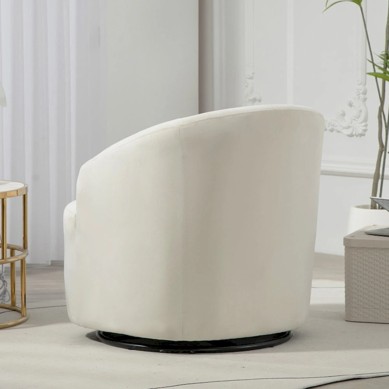 Modern Velvet Upholstered Swivel Accent Chair