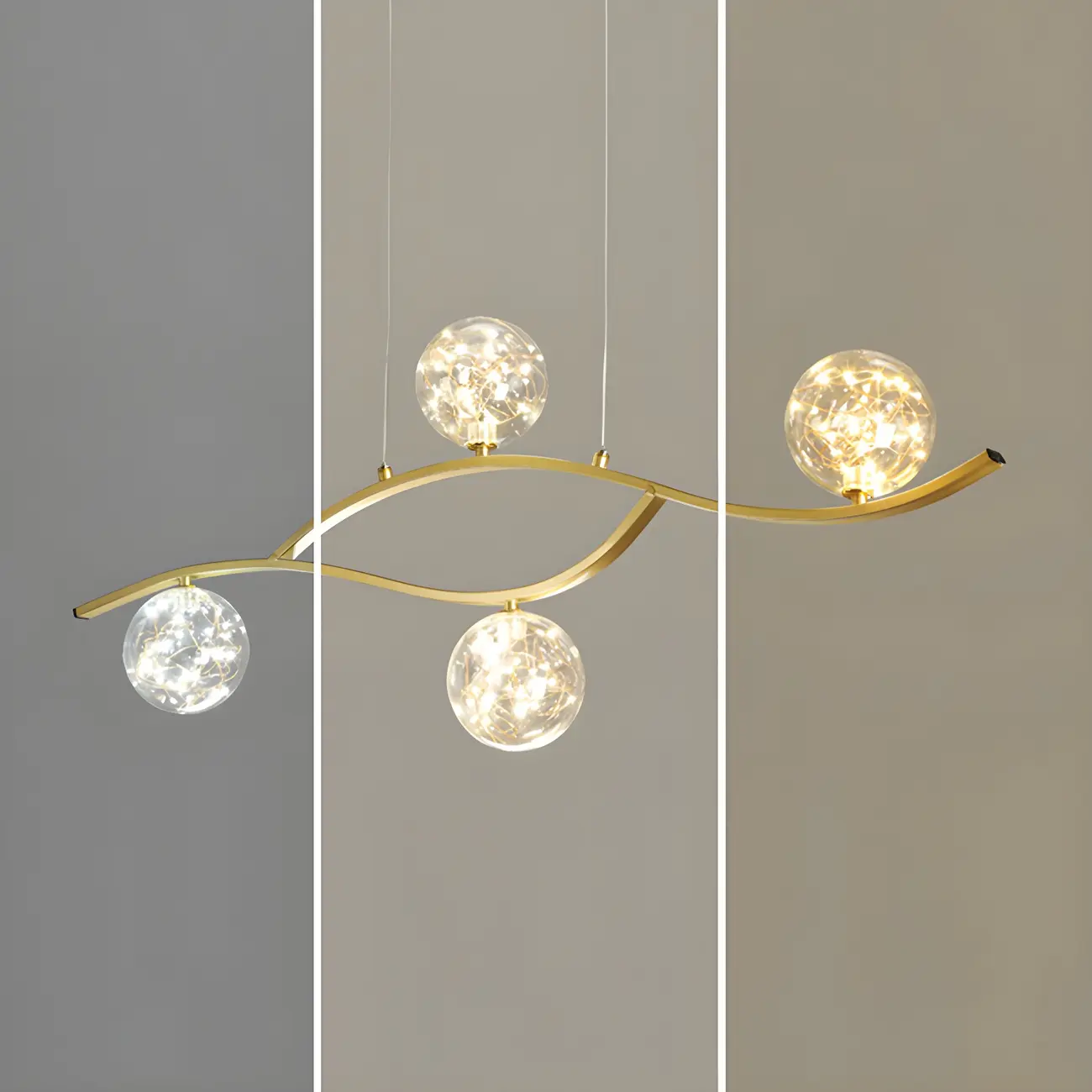 Modern Adjustable Clear Glass LED Pendant Light