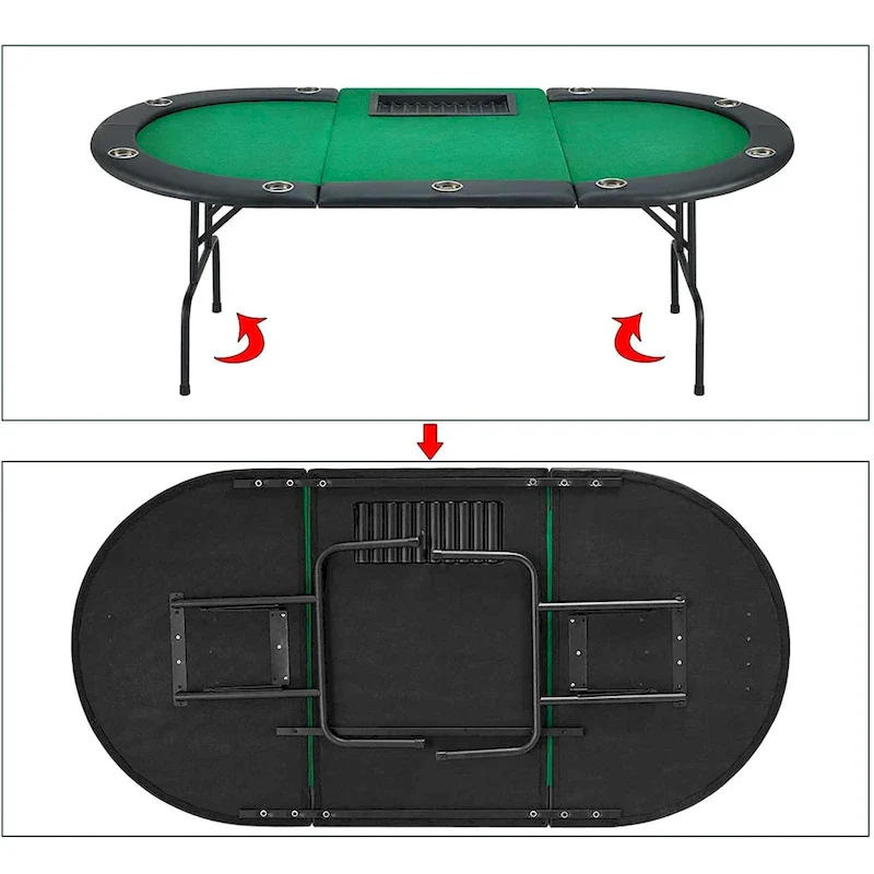 AVAWING 9 Players Game Poker Table Casino Leisure
