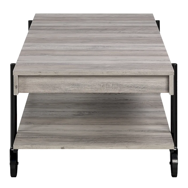 Hyssop Farmhouse 47-inch Steel 1-Shelf Coffee Table by Furniture of America