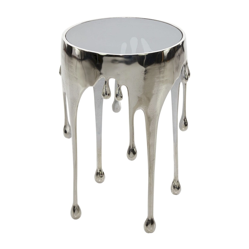 Artistic 16 Wide Metallic Drip Metal Accent Table - 16 x 25