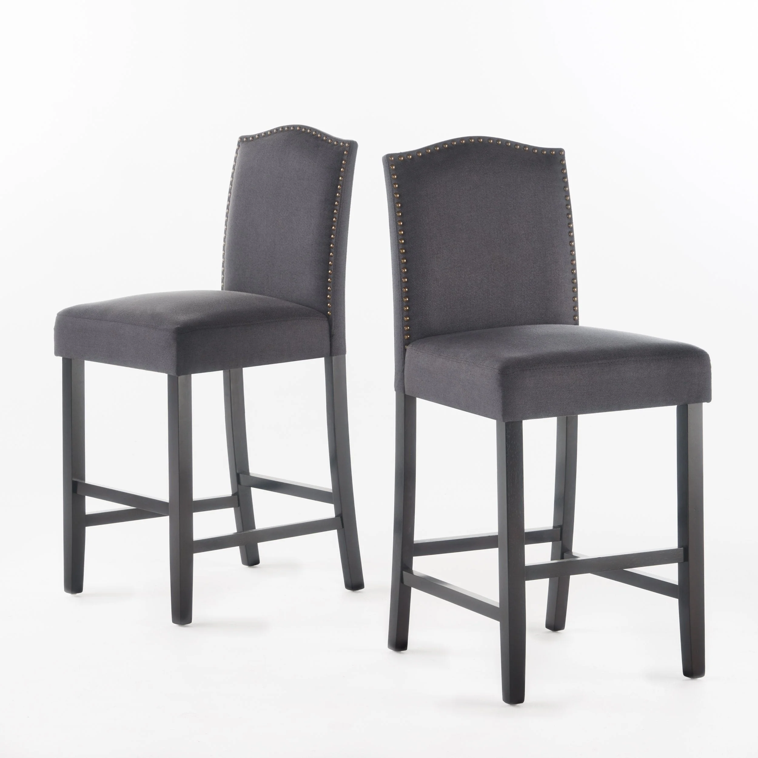 Dark Charoal Fabric Counter Stools, Set of 2 - NH238203
