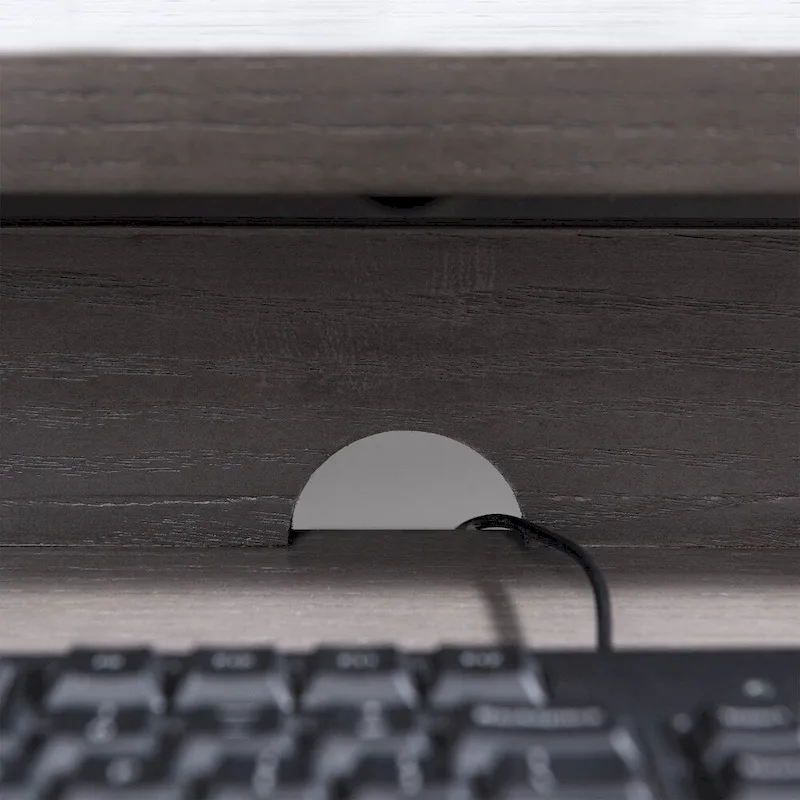 Grey 1 Drawer Metal and Wood Writing/Computer Desk