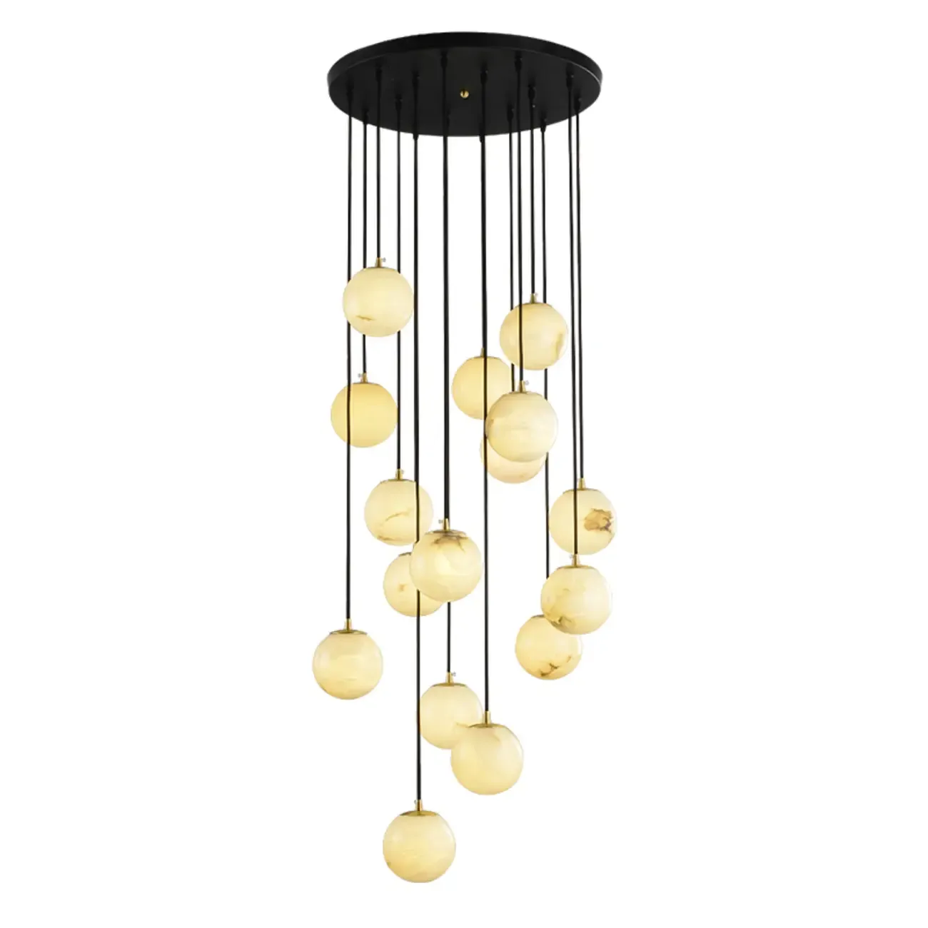 Adjustable Modern Stone Globe Rope Pendant Light