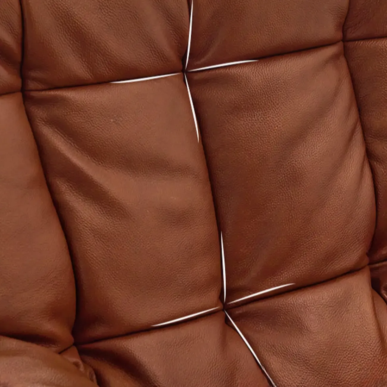 Brown Upholstered Genuine Leather Living Room Accent Chair