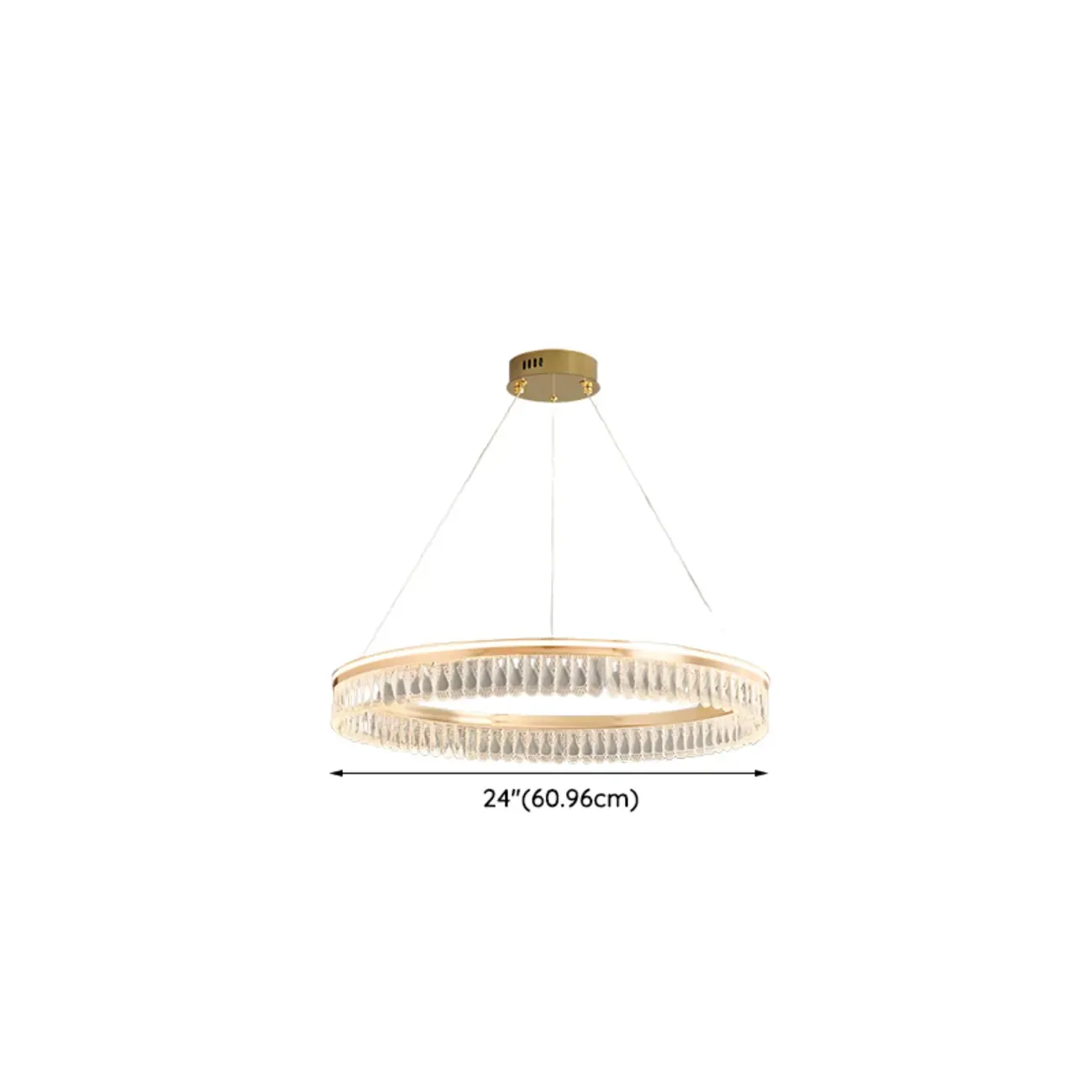 Dimmable Circle Gold Crystal Modern LED Chandeliers