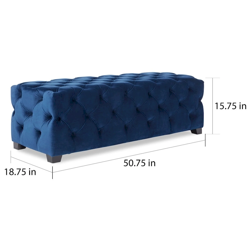 Piper Glam Tufted Velvet Ottoman Bench by Christopher Knight Home