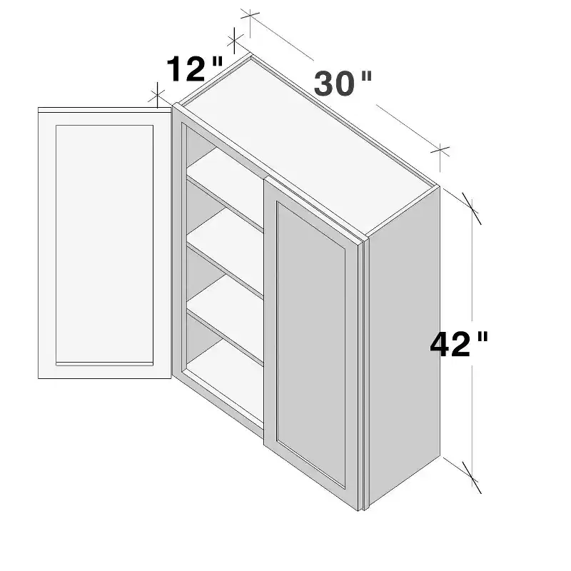 CASAINC W30x D12x H42 Kitchen Wall Cabinet