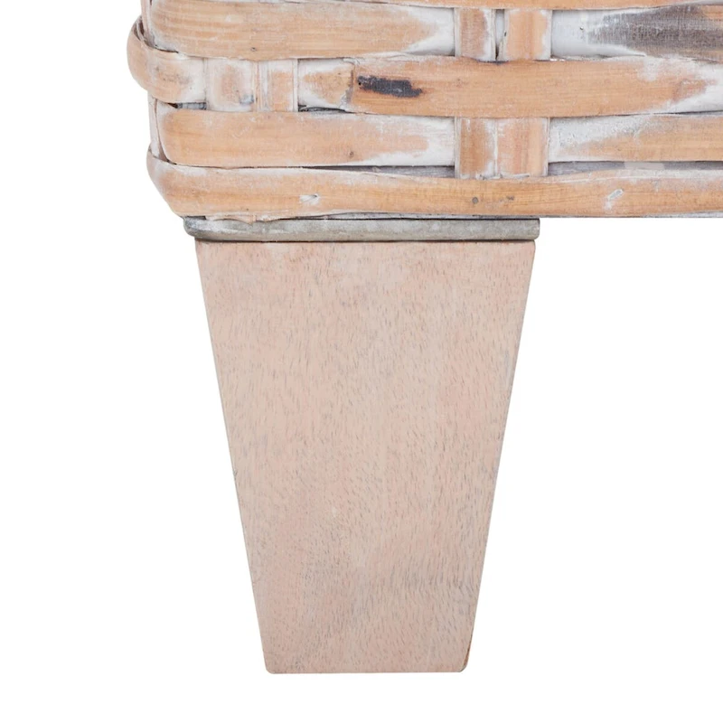 SAFAVIEH Caron Washed Natural Wicker Bench - 41 W x 28 D x 12 H - 41Wx28Dx12H