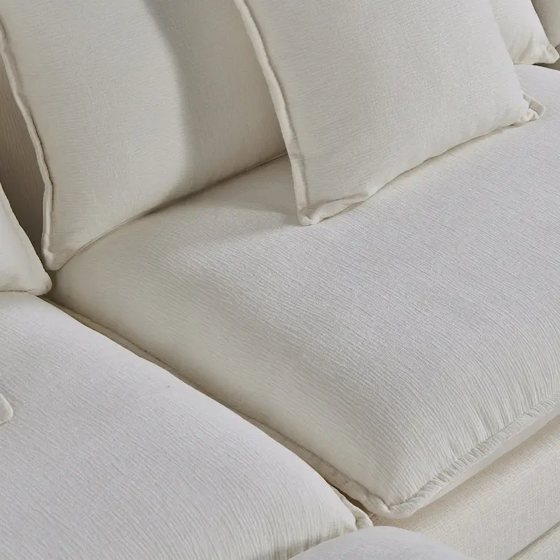 White 142.52  U-Shaped 6-Seater Sectional Sofa