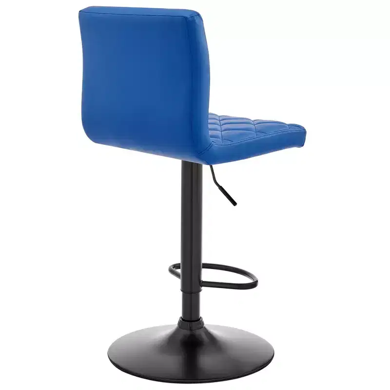 Duval Adjustable Barstool with Faux Leather and Metal Finish - Armen Living
