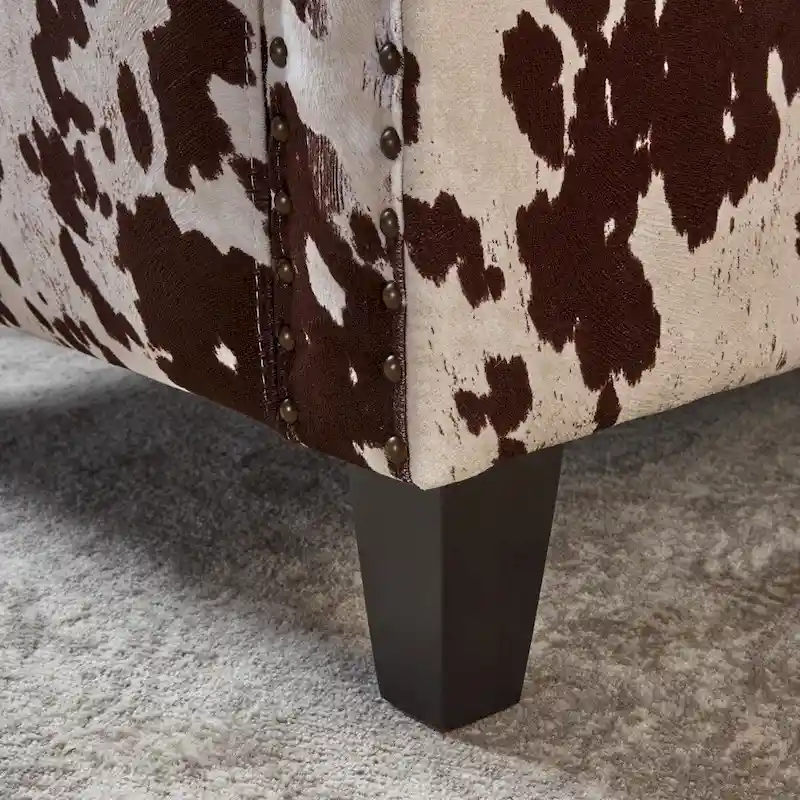 Elysabeth Cow Print Velvet Club Chair by Christopher Knight Home - 32.75 L x 29.25 W x 37.5 H