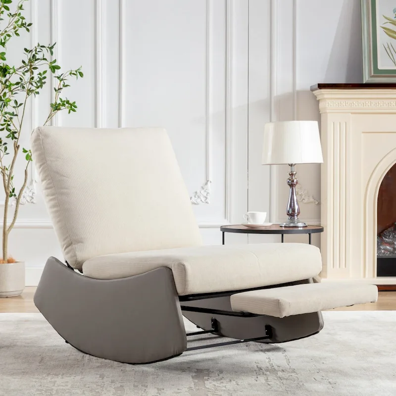 GDFStudio Modern Rocking Chair Recliner with Footrest