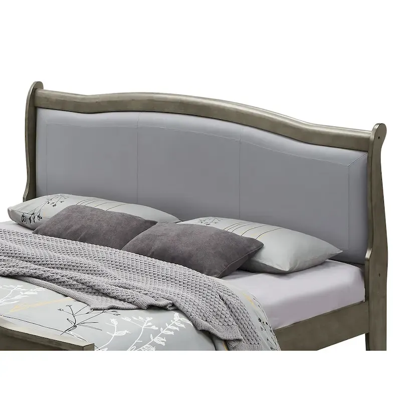 Upholstered Wood King Panel Bed