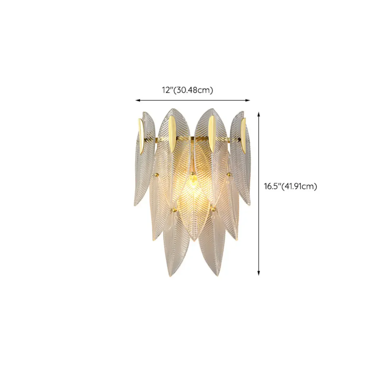 Modern 2-Light Tiered Wall Sconce with Glass Leaves & LED