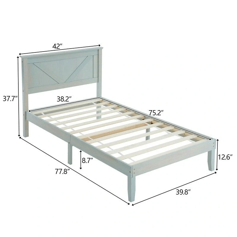 Wooden beds without footboards