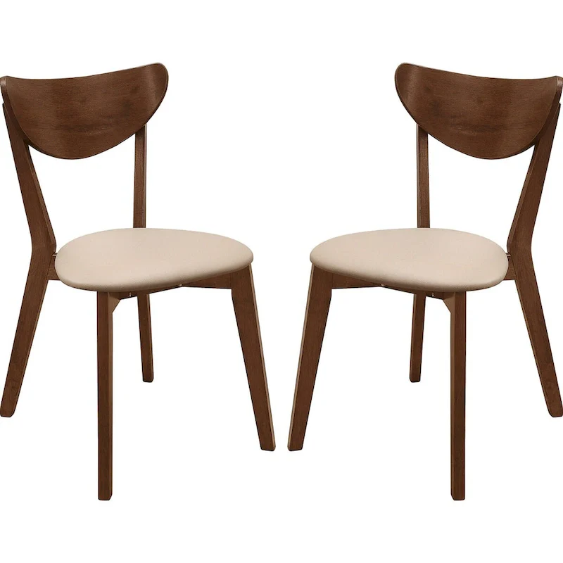Retro Mid-century Design Chestnut Dining Chairs (Set of 2)