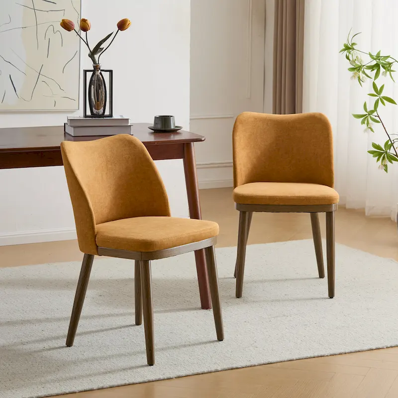 Fabric Upholstered Dining Chairs (Set of 2)