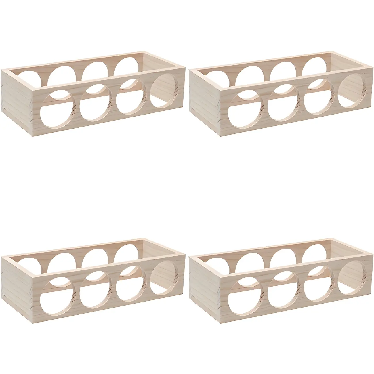 Natural Wooden Stackable Wine Rack Tabletop Wine Holder