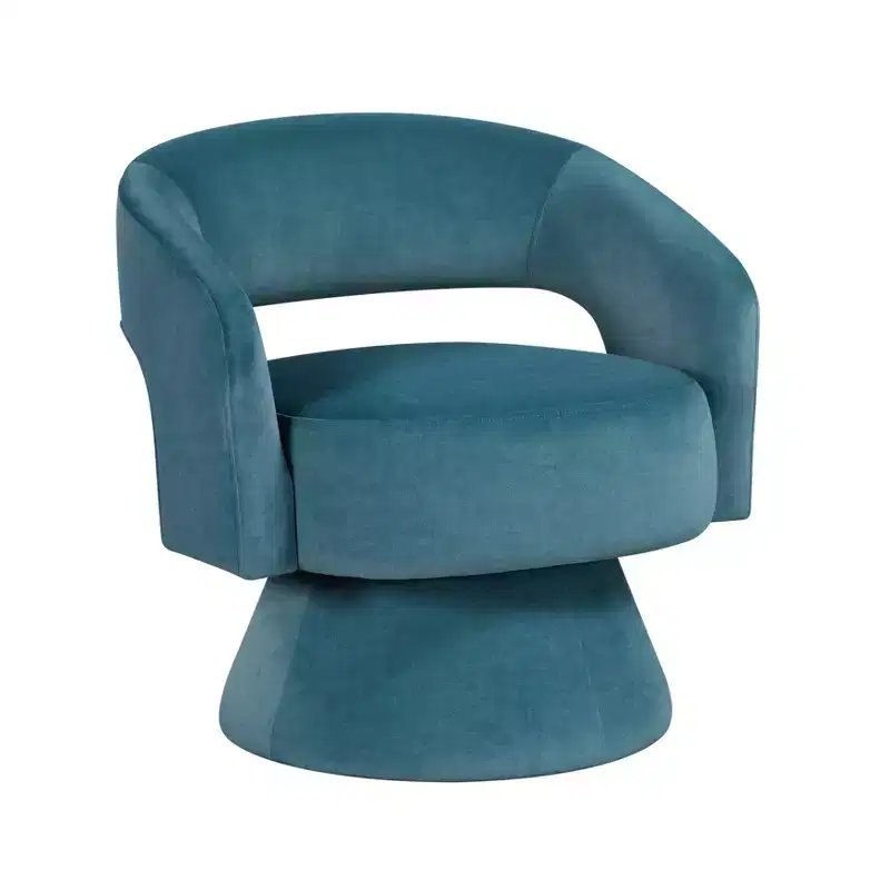 Velvet Swivel Accent Chair, 1-Seat