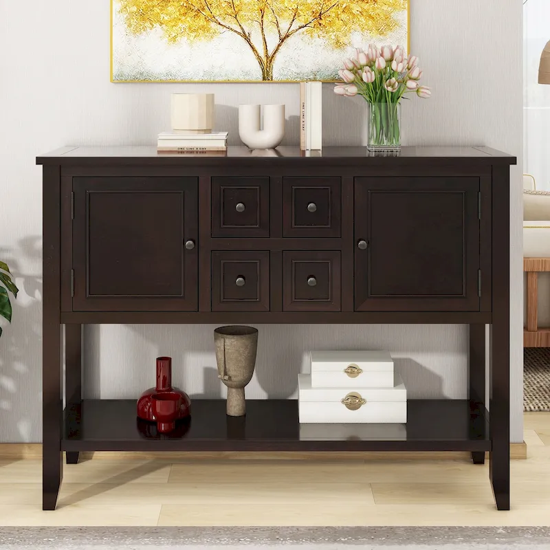 Buffet Sideboard Console Table with Bottom Shelf