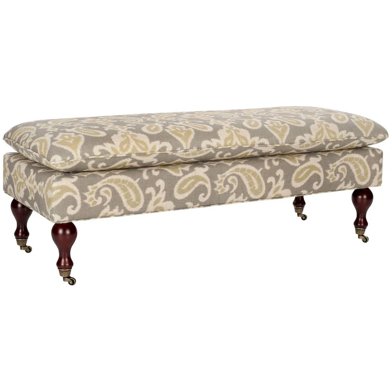 Pillowtop Grey/ Sage Bench - 0 - 52 W x 21 D x 19 H