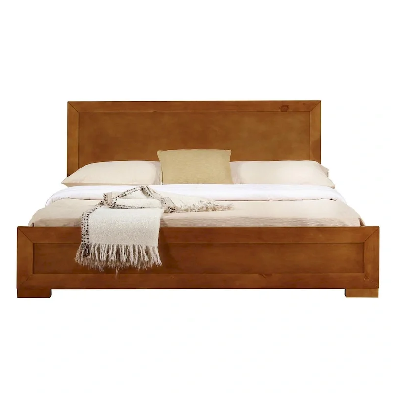 HomeRoots Oak Wood Full Bed Frame