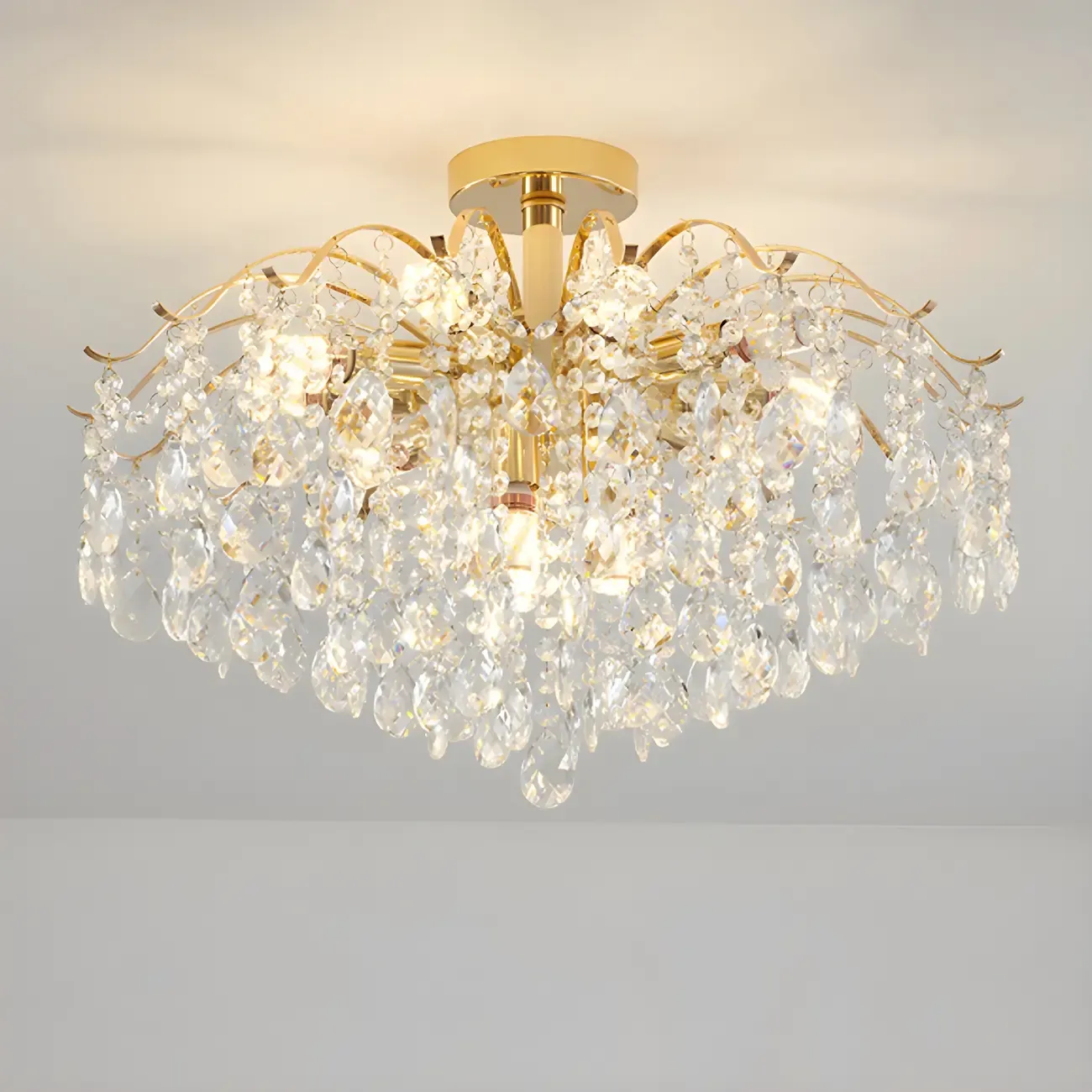 Dining Room Multi-Light Crystal Water Drop Chandelier