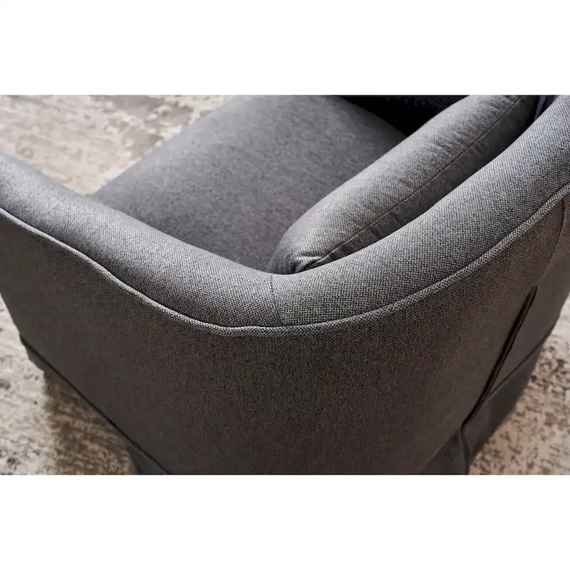 Swivel Barrel Chair with Ottoman