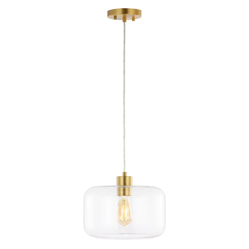 SAFAVIEH Lighting Dashurie 11-inch Pendant - 11  W x 11  D x 11-83  H - Gold/Clear - 11Wx11Dx83H