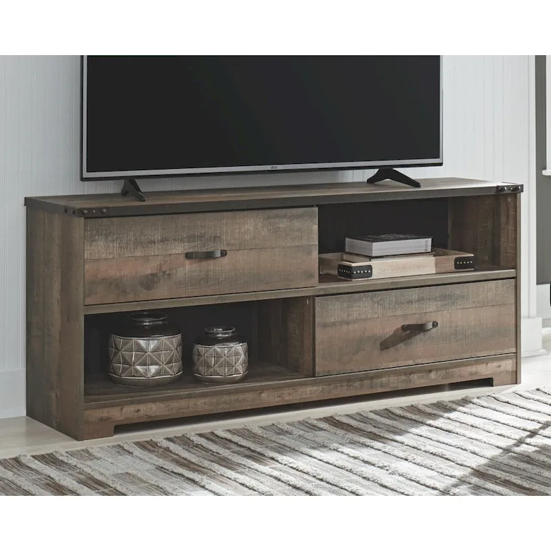 Trinell Casual Large TV Stand, Brown