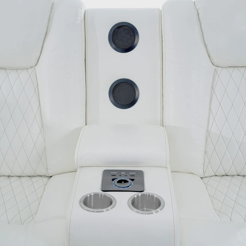 Deluxe Theater-Style Reclining Sofa Set with Power Recline, LED Lights, Wireless Charging and bluetooth Speaker