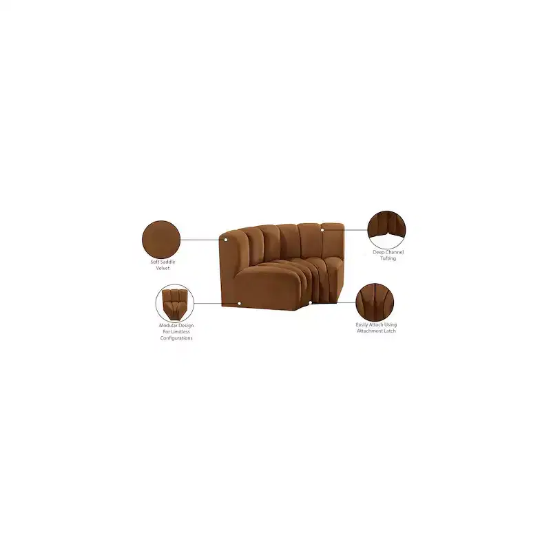 Meridian Furniture,Arc Velvet Modular Sofa