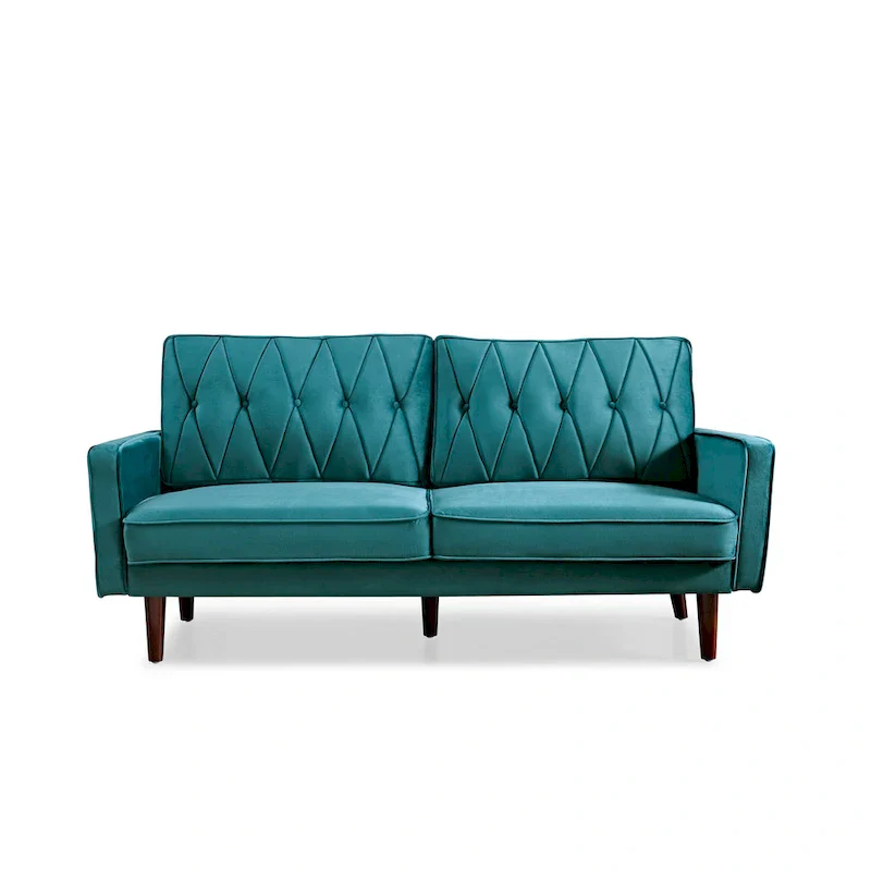 Feemster 69.3 Wide Velvet Tufted Cushion Back Sofa