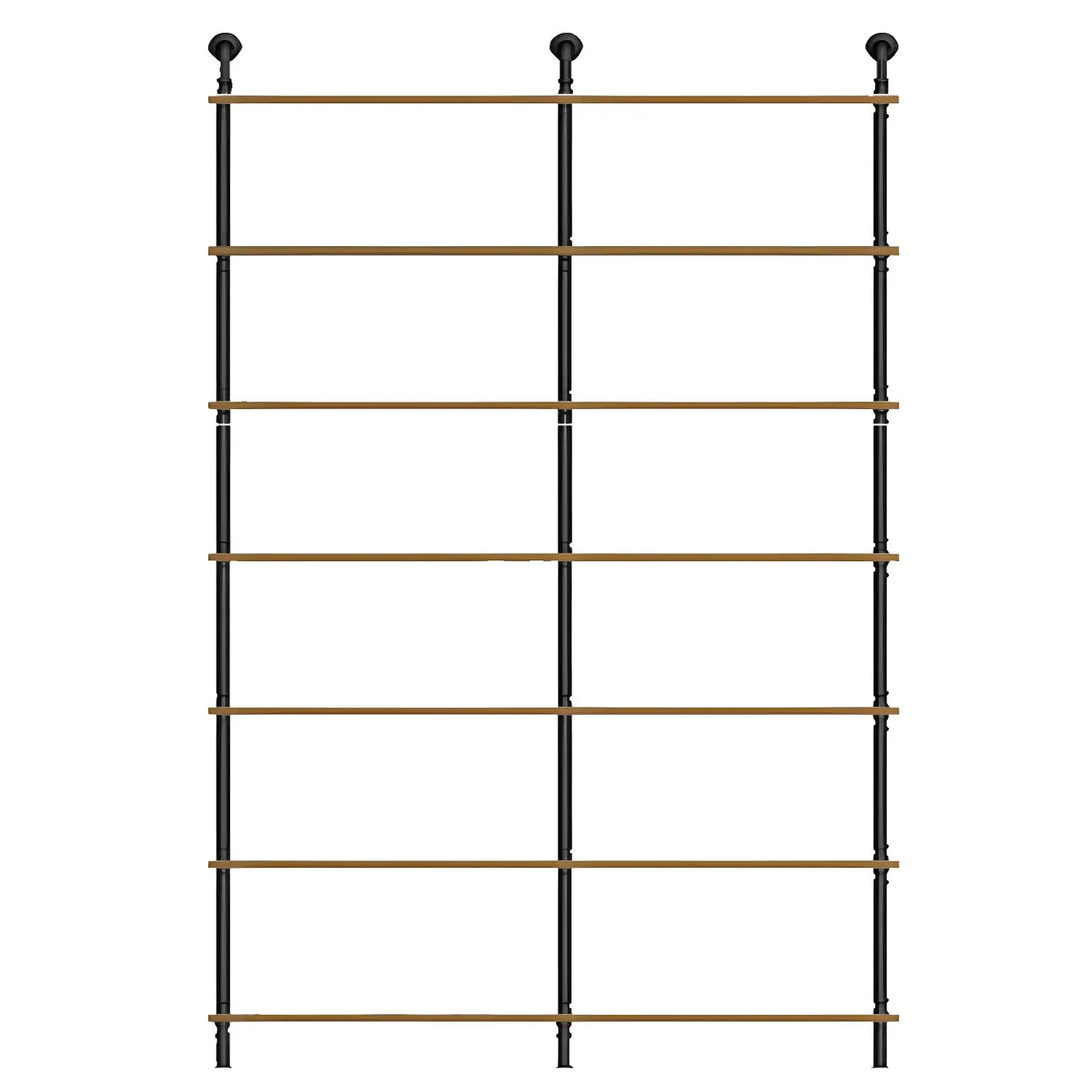 Industrial Black Wood Wall-Mounted Bookcase