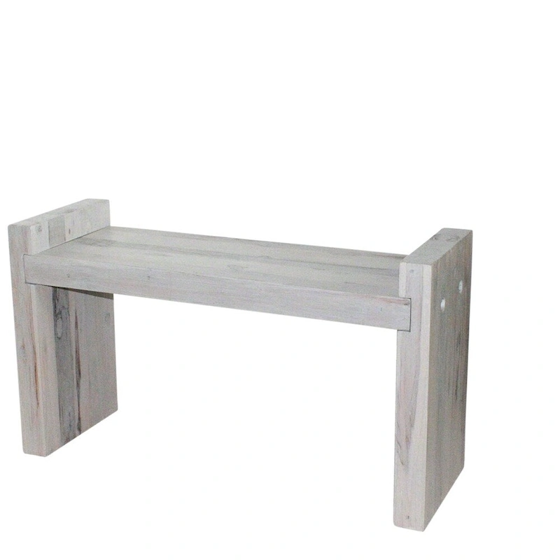 Haussmann? Teak Block Bench 36 x 12.5 x 20.5 inch High KD Grey Oil - 36 x 12.5 x 20.5