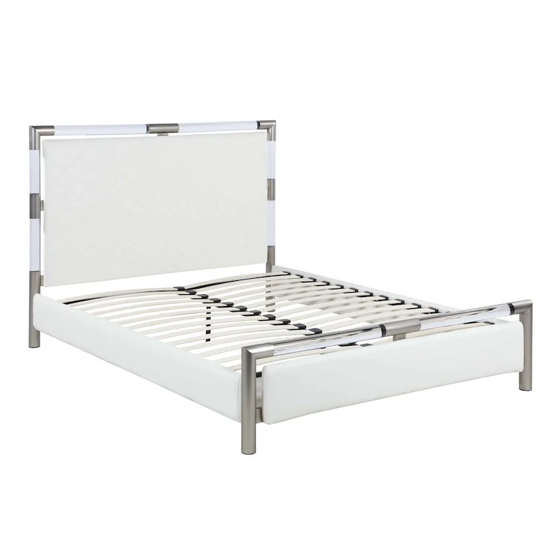 Somette Barry Upholstered Bedroom Set with Bed, Buffet & Lamp Table