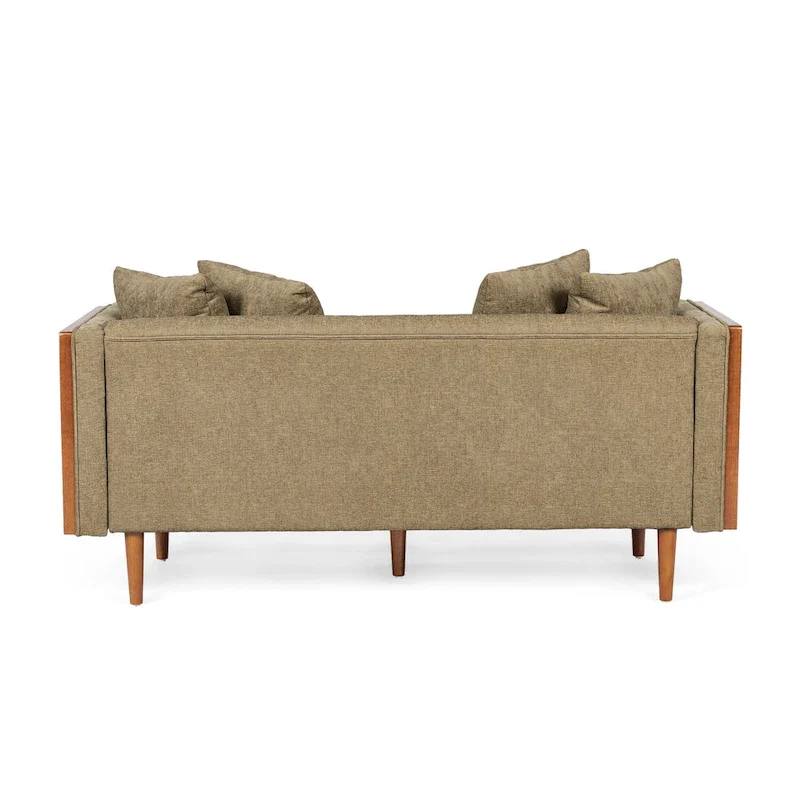Tufted Loveseat with Accent Pillows