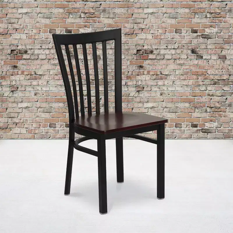 Flash Furniture Black School House Back Metal Restaurant Chair