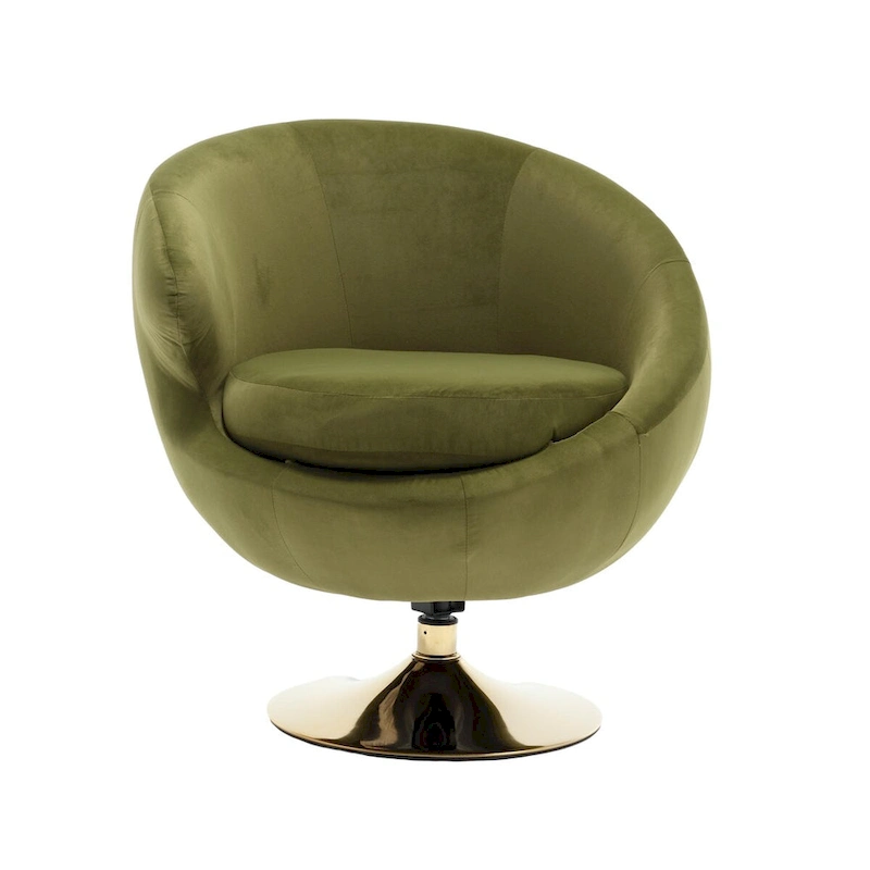 HOMEFUN Velvet 360 Degree Swivel Cuddle Barrel Accent Chairsset of 2