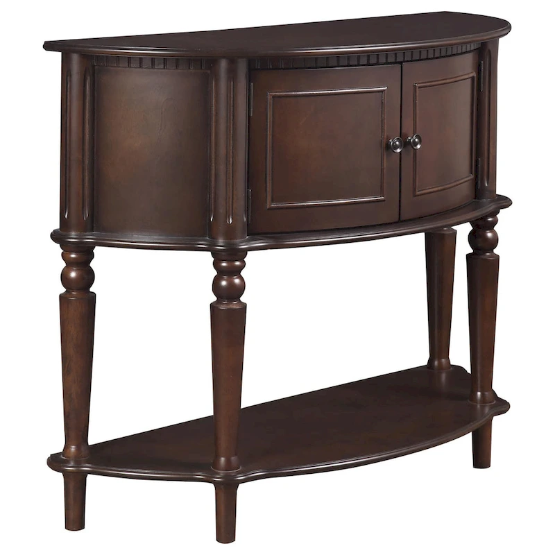 Brown Half Moon Console Table