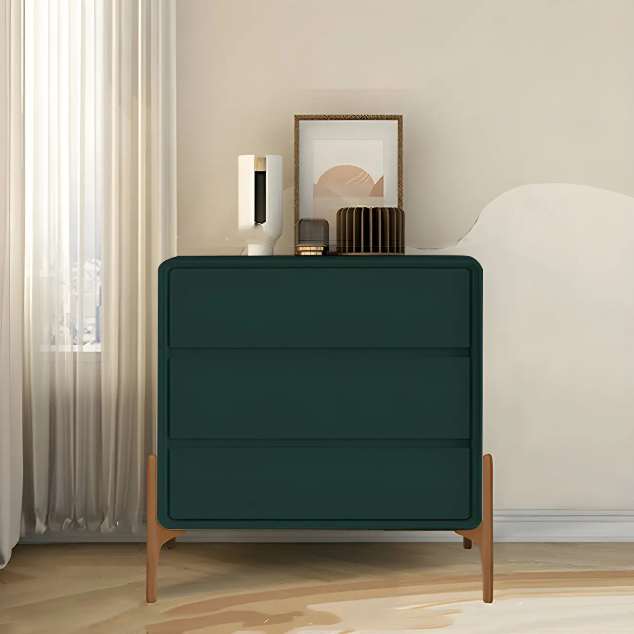 Modern Vertical Solid Wood Soft-Close Storage Chest