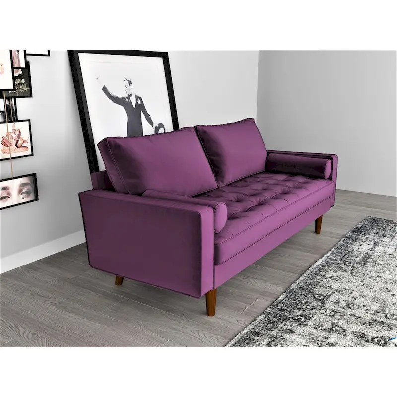Luis Mid-century Modern Tufted Velvet Sofa