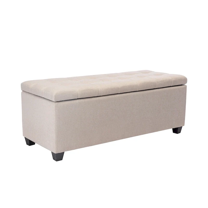 Ved Storage Bench, Flip Top, Fabric Upholstery