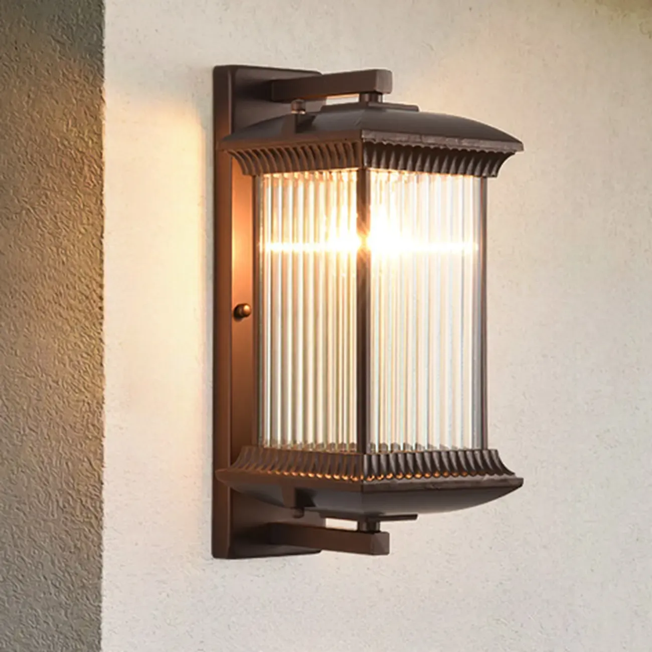 Vintage Metal Glass Classic Outdoor Wall Sconce