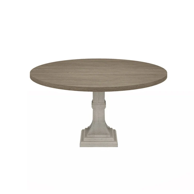 Sane 5pc Dining Table and Chair Set, Fiddleback, Round Top, Gray, White