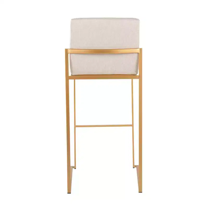 LumiSource Set of 3 Fuji High Back Barstools Fabric