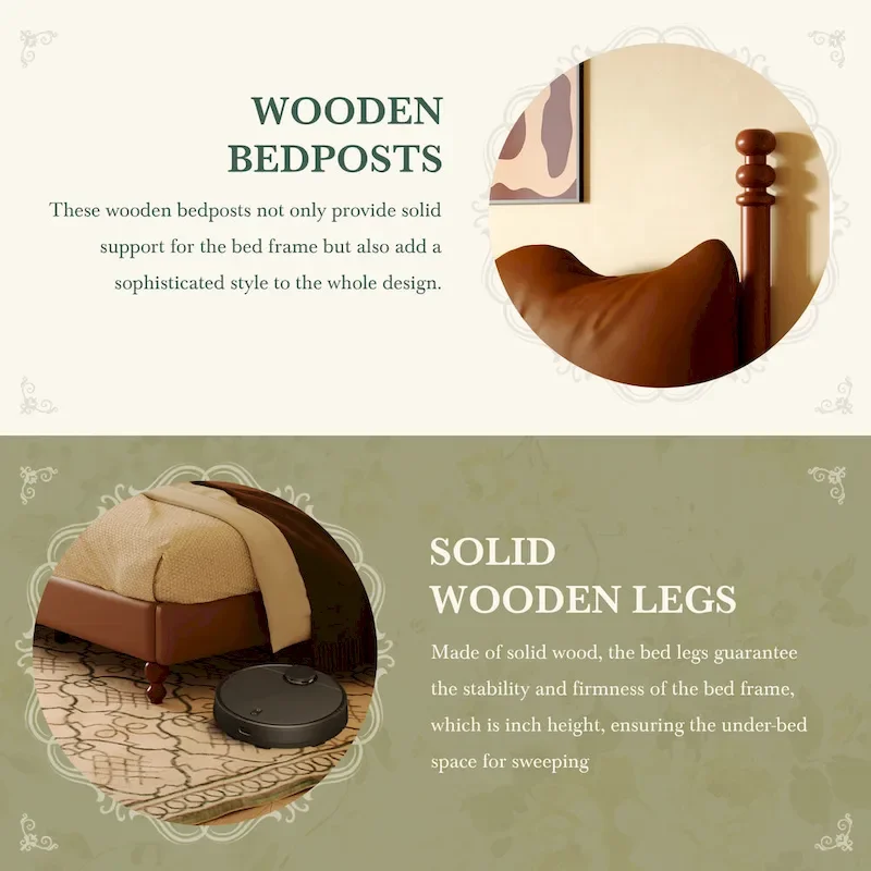 Luxury Upholstered PU Leather Bed