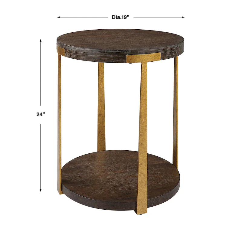 Palisade Round Wood Side Table - 19 W X 24 H X 19 D (in)